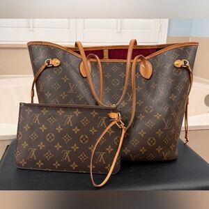 Large Neverfull Tote + pouch bag - Authentic Louis Vuitton 🤎